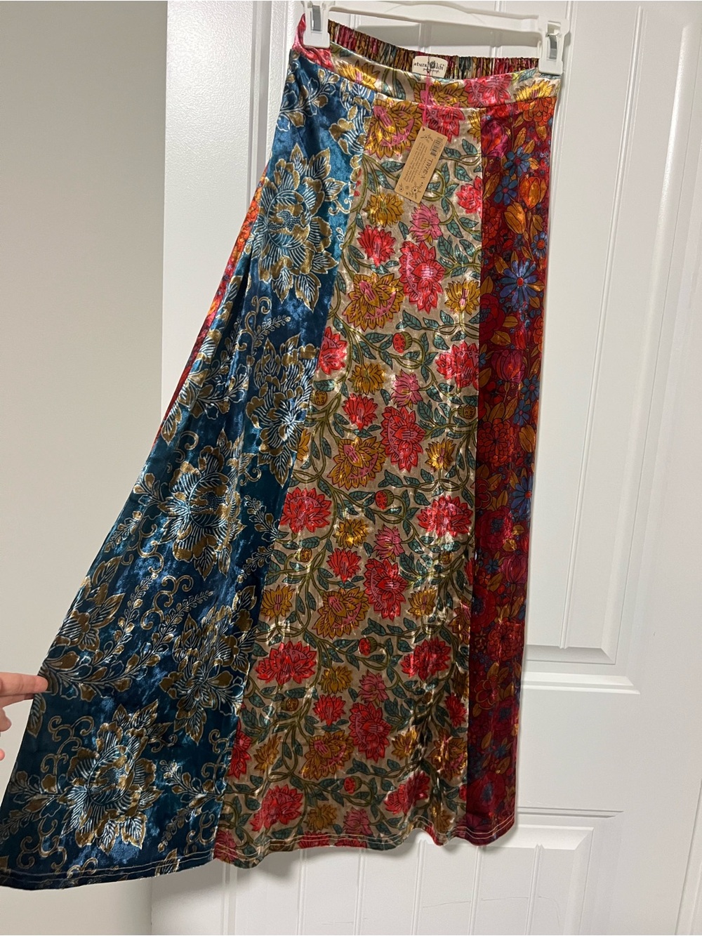 NWT Natural Life Velvet Boho Maxi Skirt XS